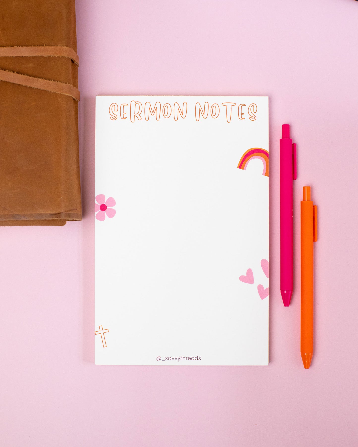 Girly Sermon Notes Notepad