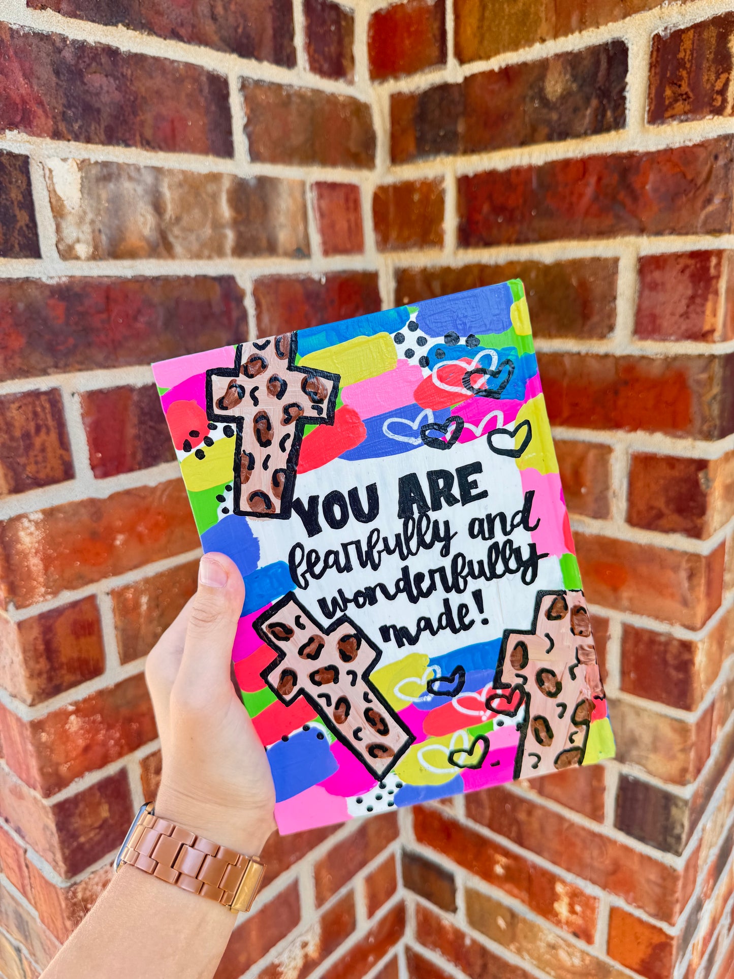 Ready To Ship - Cheetah Cross Hand Painted Bible