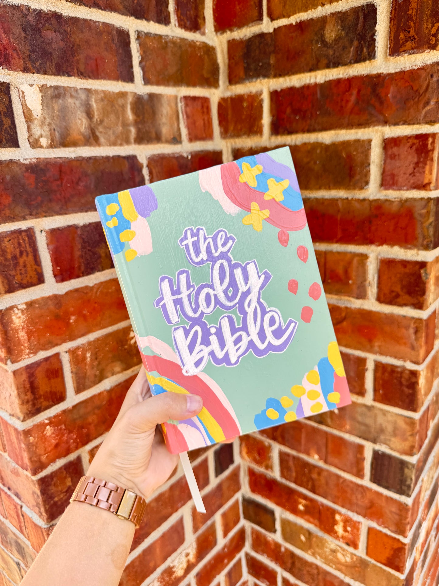 Ready To Ship - Pastel Hand Painted Bible
