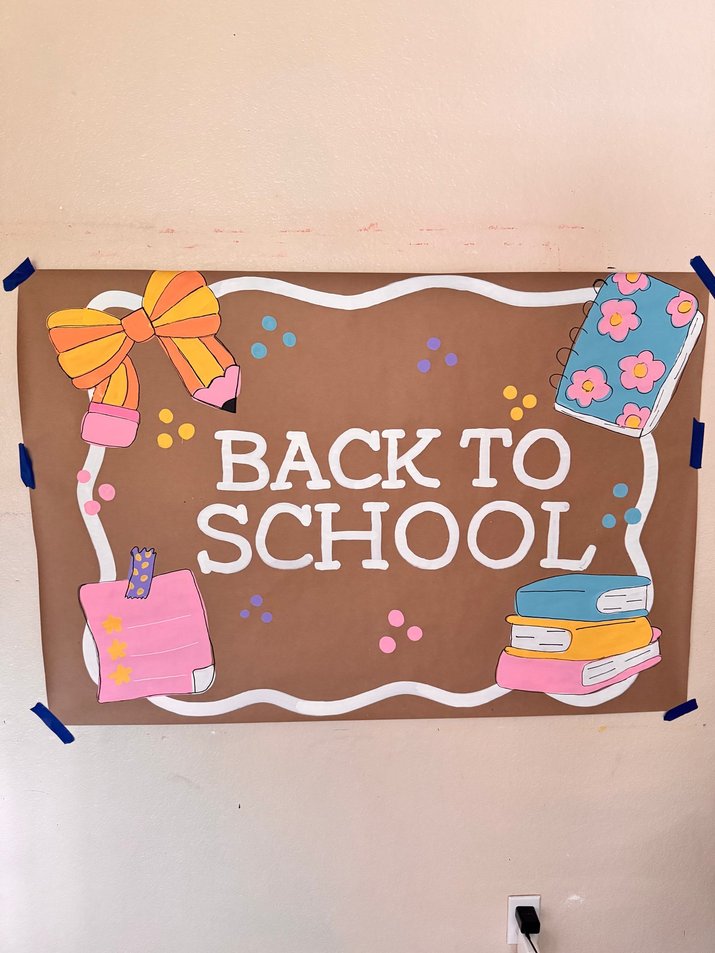 READY TO SHIP Back To School Pastel 3ft x 4ft Banner
