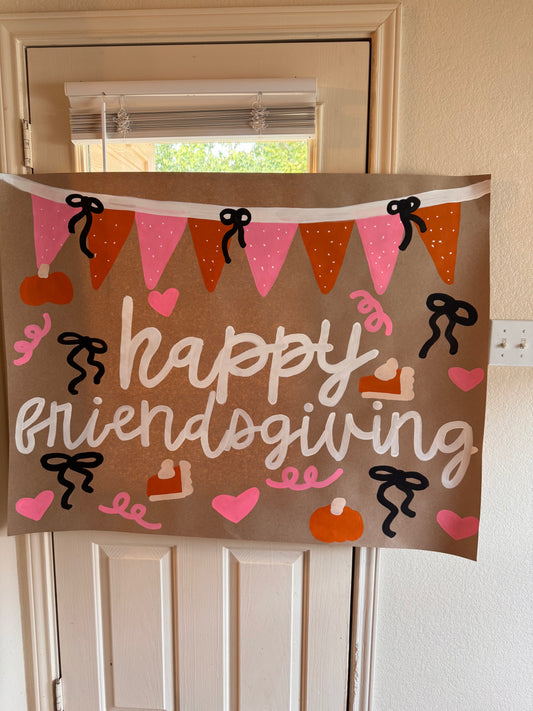 READY TO SHIP Friendsgiving All Things Girly Banner