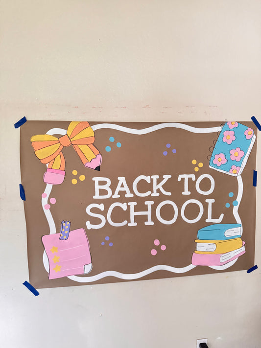READY TO SHIP Back To School Pastel 3ft x 4ft Banner